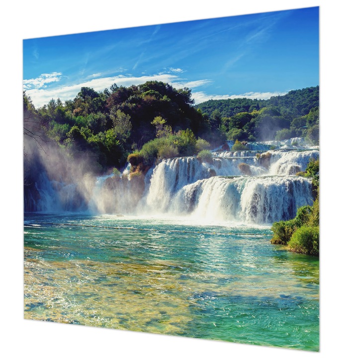 Fotótapéta Modern De Perete, Wallfluent, Peisaj cu cascade, Albastru, 250 x 250 cm, Decorativ, Pentru Birou, 010100060060000007681