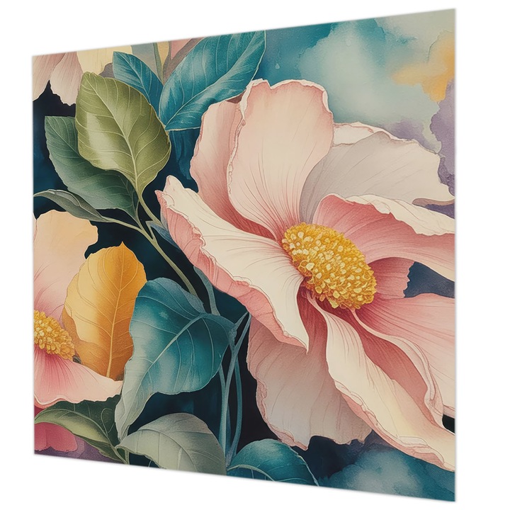 Tapéta Falra, Wallfluent, Virágos elegancia, Rózsaszín, 250 x 250 cm, Nem Szőtt, Modern Dizájn, 010100060060000284851