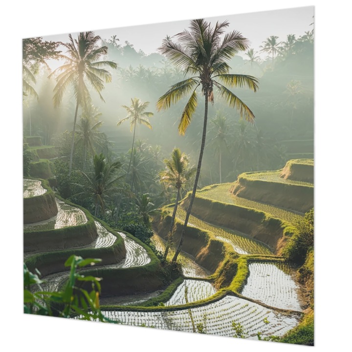 Tapet Vlies De Perete, Wallfluent, Terase paradisiace, Verde, 250 x 250 cm, Art Deco, Pentru Uz Intern, 010100060060000284915