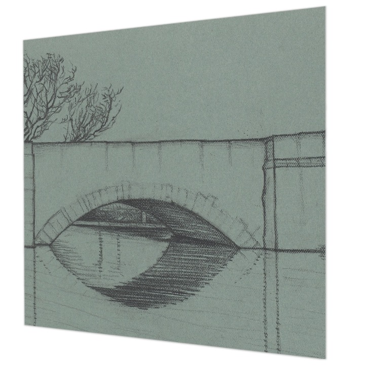 Rola Tapet Vlies De Perete, Wallfluent, Podul cu arc, Gri, 250 x 250 cm, Art Deco, Pentru Birou, 010100060060000285614