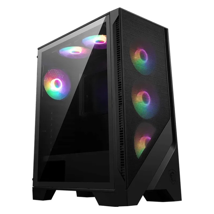 Sistem Desktop PC Gamer AMD Ryzen 5 7500F pana la 5 Ghz, 16 GB DDR5, SSD ultrarapid NVME 1 TB, placa video dedicata Nvidia RTX 5060 8 GB GDDR7, carcasa RGB tower, 650W