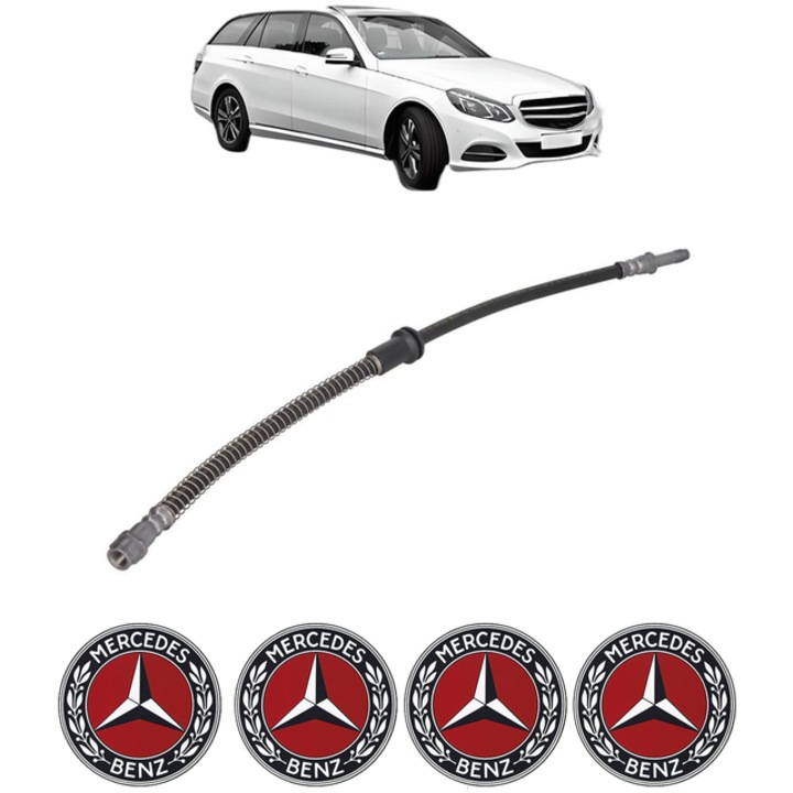 Furtun frana Fata Dreapta / Stanga MERCEDES-BENZ E-CLASS T-Model (S212) E 400 4-matic (212.267) 333 CP din 2013 - 2016, 4x Stickere auto cu MERCEDES-BENZ