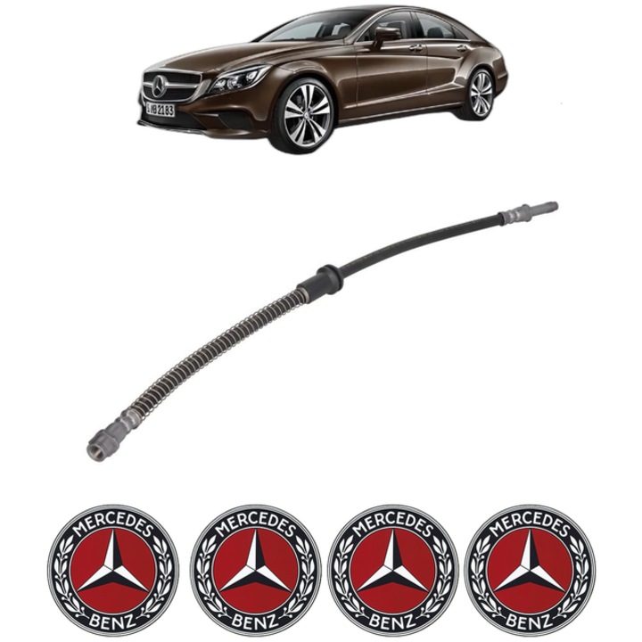 Furtun frana Fata Dreapta / Stanga MERCEDES-BENZ CLS (C218) CLS 400 4-matic (218.367) 333 CP din 2014 - 2017, 4x Stickere auto cu MERCEDES-BENZ