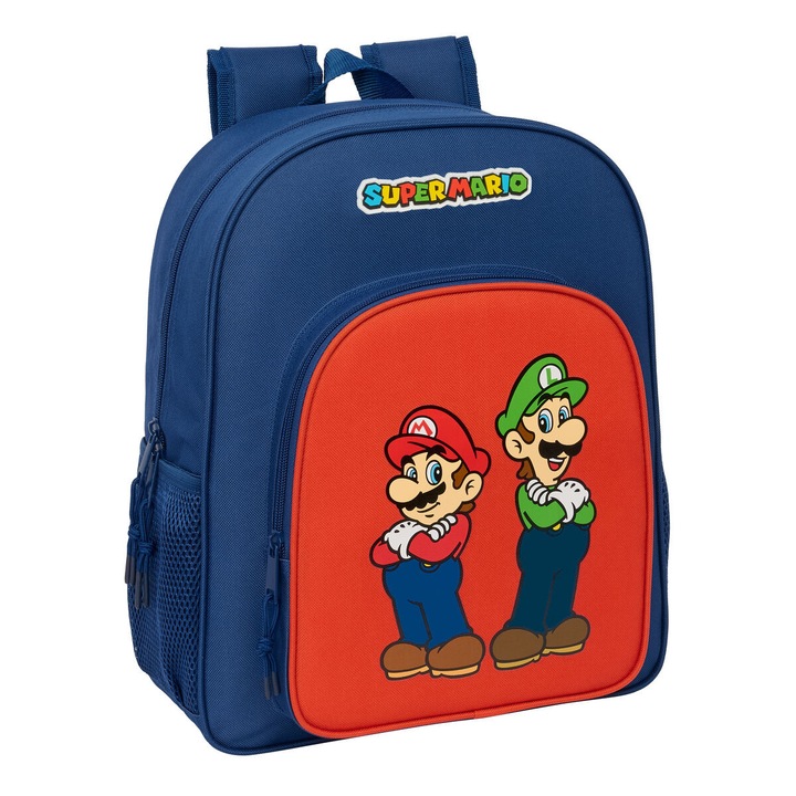 Ghiozdan Super Mario Mamma mia Rosu Bleumarin 32 x 38 x 12 cm
