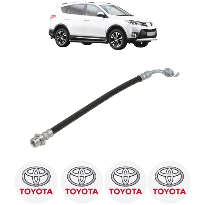 Furtun frana Spate Stanga TOYOTA RAV 4 IV VAN (_A4_) 2.0 D4d (WWA42) 143 CP din 2015 - 2018, 4x Stickere auto cu TOYOTA