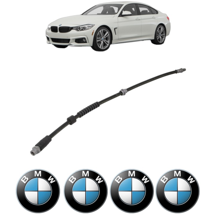 Furtun frana Fata Dreapta / Stanga BMW Seria 3 Gran Turismo (F34) 320 d xDrive 163 CP din 2013 - 2018, 4x Stickere auto cu BMW