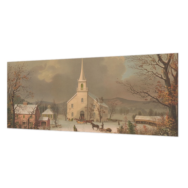 Fotótapéta Falra, Wallfluent, Téli táj, Barna, 250 x 104 cm, Vlies, Élénk Színek, 010100060050000285639