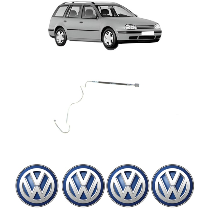 Furtun frana Spate Dreapta Volkswagen GOLF IV Variant (1J5) 1.4 16V 75 CP din 1999 - 2006, 4x Stickere auto cu Volkswagen