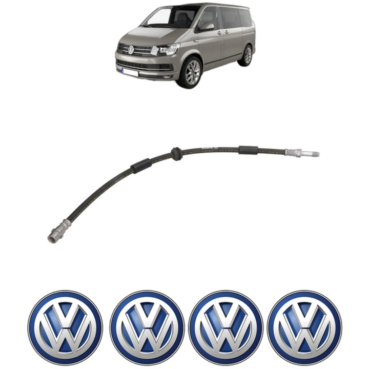 Furtun frana Fata Dreapta / Stanga Volkswagen TRANSPORTER T5 Bus (7HB, 7HJ, 7EB, 7EJ) 3.2 V6 4motion 235 CP din 2003 - 2009, 4x Stickere auto cu Volkswagen