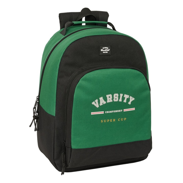 Ghiozdan BlackFit8 Varsity Negru Verde 32 x 42 x 15 cm