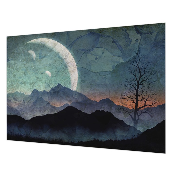 Dekor Tapéta, Wallfluent, Éjszakai tájkép, Kék, 208 x 146 cm, Vlies, Öko, 010100060040000285051