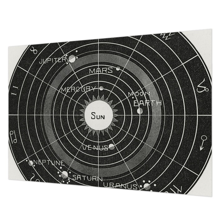 Tapéta Vlies Fali Dekoráció, Wallfluent, Kozmikus diagram, Fekete, 312 x 219 cm, Nem Szőtt, Erős Ragasztó, 010100060080000285449