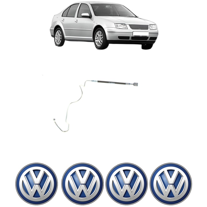 Furtun frana Spate Dreapta Volkswagen BORA I (1J2) 1.4 16V 75 CP din 2000 - 2005, 4x Stickere auto cu Volkswagen