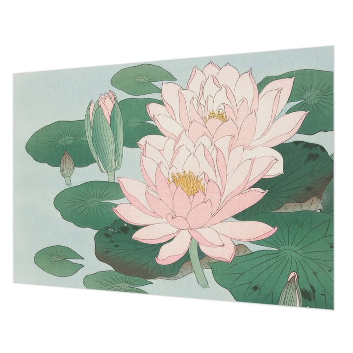 Rola Tapet Vlies De Perete, Wallfluent, Lotus de apa, Verde, 208 x 146 cm, Art Deco, Pentru Living, Hol, 010100060040000285557