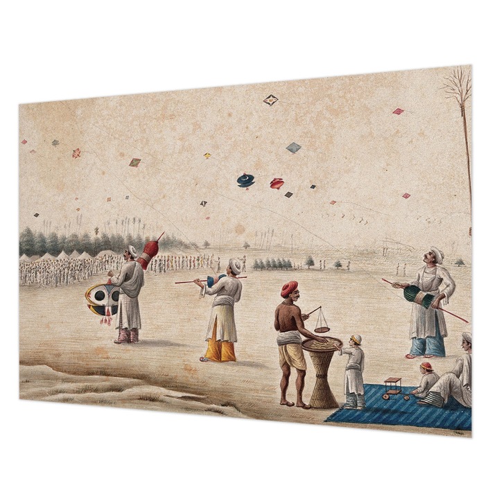 Tapéta Vlies Fali Dekoráció, Wallfluent, Szárnyaló sárkányok, Bézs, 208 x 146 cm, Nem Szőtt, Stílusos, 010100060040000285664