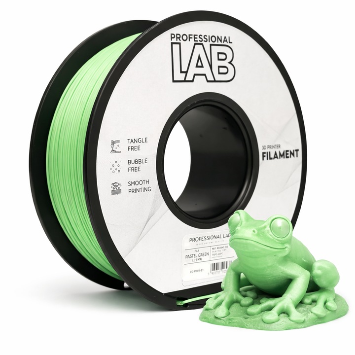 Filament PLA pentru imprimanta 3D, Professional LAB, 1 kg, 1.75 mm, verde pastel