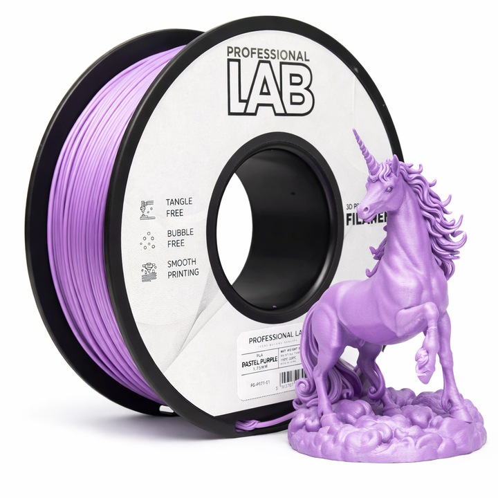 Filament PLA pentru imprimanta 3D, Professional LAB, 1 kg, 1.75 mm, violet pastel
