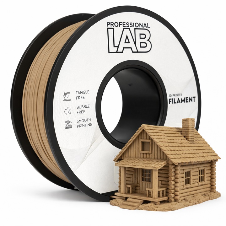 Филамент PLA Wood за 3D принтер, Professional LAB, 1 кг, 1.75 мм, кафяв