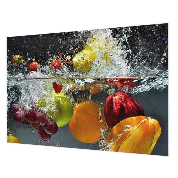 Fotótapéta Falra, Wallfluent, Gyümölcs a vízben, Szürke, 208 x 146 cm, Nem Szőtt, Modern Tapétatekercs, 010100060040000006898