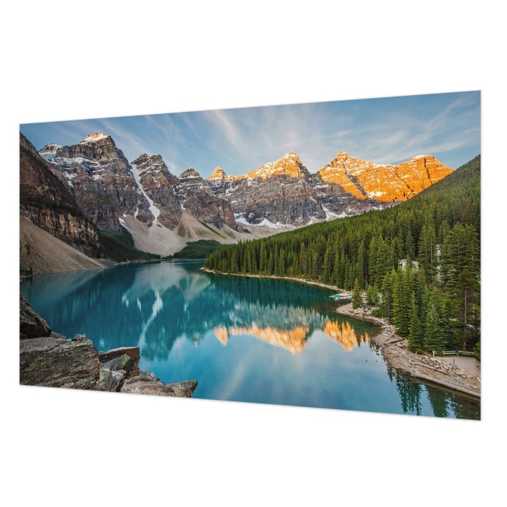 Vlies Fotótapéta De Perete, Wallfluent, Reflexie montana, Albastru, 416 x 254 cm, Art Deco, Pentru Birou, 010100060100000007453