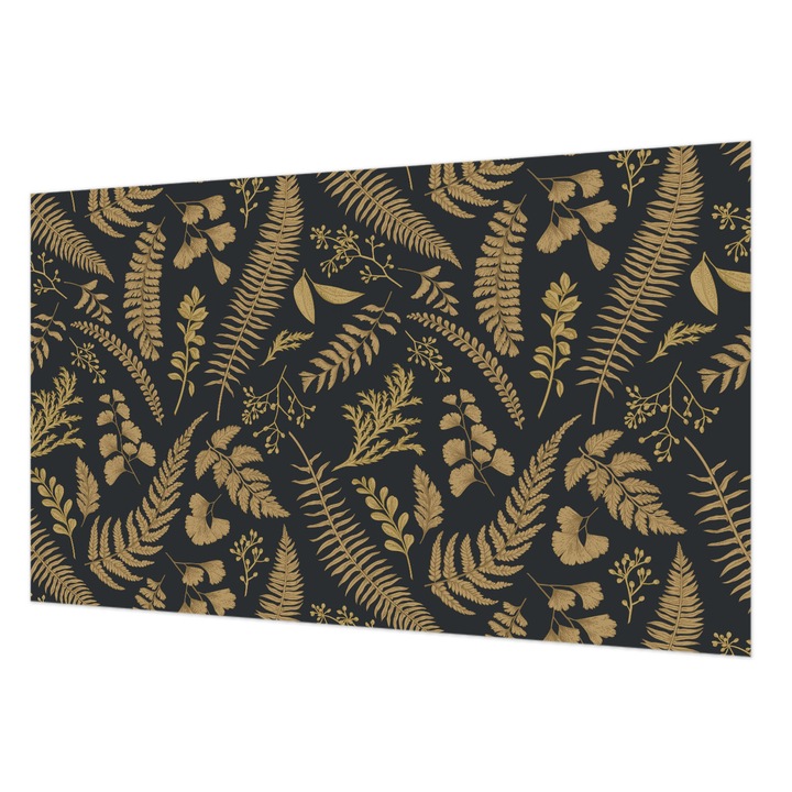 Vlies Fotótapéta De Perete, Wallfluent, Frunze botanice, Negru, 416 x 254 cm, Decorativ, Pentru Uz Intern, 010100060100000012658