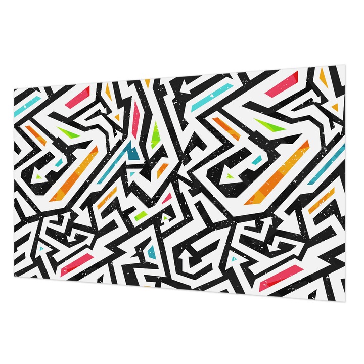 Fotótapéta De Perete, Wallfluent, Mozaic abstract, Negru, 416 x 254 cm, Decorativ, Pentru Uz Intern, 010100060100000013058