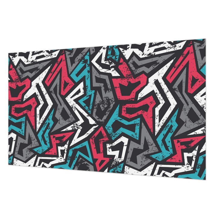 Fotótapéta De Perete, Wallfluent, Mozaic abstract, Rosu, 416 x 254 cm, Decorativ, Pentru Uz Intern, 010100060100000013064