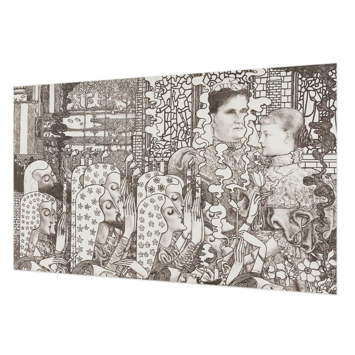 Modern Tapétatekercs De Perete, Wallfluent, Portrete florale, Negru, 416 x 254 cm, Elegant, Usor De Instalat, 010100060100000031727