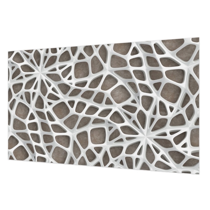 Tapet Vlies De Perete, Wallfluent, Retea geometrica, Alb, 416 x 254 cm, Elegant, Adeziv Puternic, 010100060100000056606