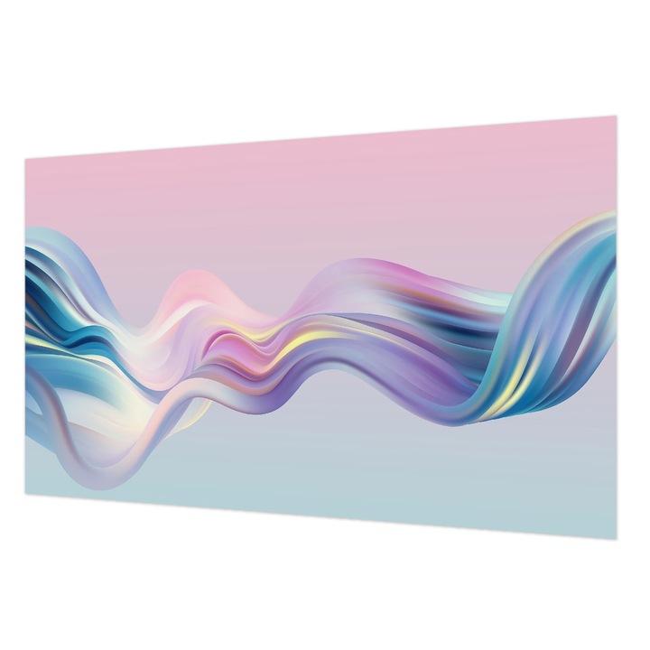 Tapet Vlies Pentru Perete, Wallfluent, Valuri colorate, Roz, 416 x 254 cm, Art Deco, Adeziv Puternic, 010100060100000075352