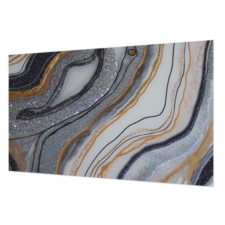 Modern Tapétatekercs De Perete, Wallfluent, Valuri de piatra, Negru, 416 x 254 cm, Decorativ, Adeziv Puternic, 010100060100000077329