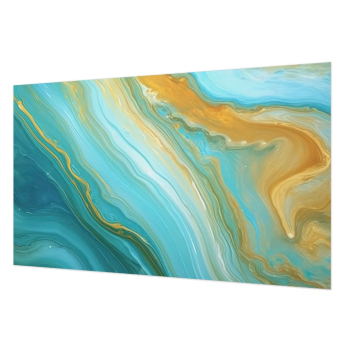 Rola Tapet Vlies De Perete, Wallfluent, Valuri abstracte, Albastru, 416 x 254 cm, Art Deco, Ecologic, 010100060100000282555