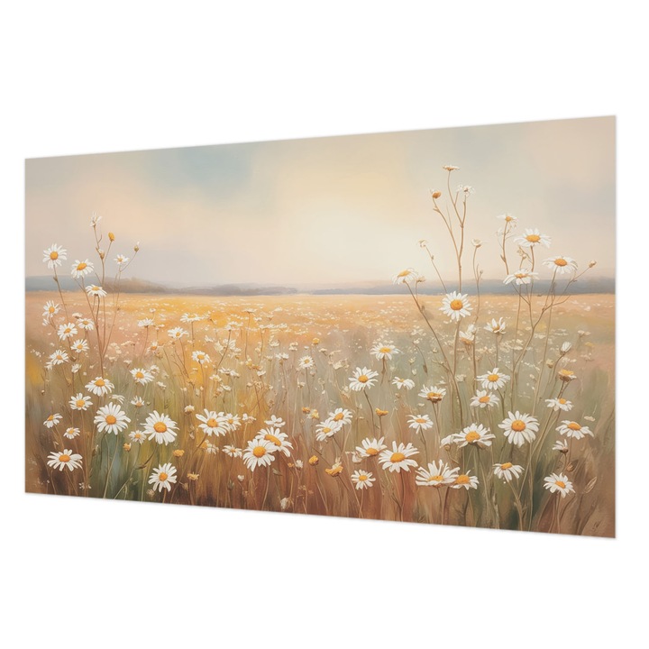 Vlies Fotótapéta De Perete, Wallfluent, Pajiste cu flori, Alb, 416 x 254 cm, Art Deco, Pentru Dormitor, Bucatarie, 010100060100000284717