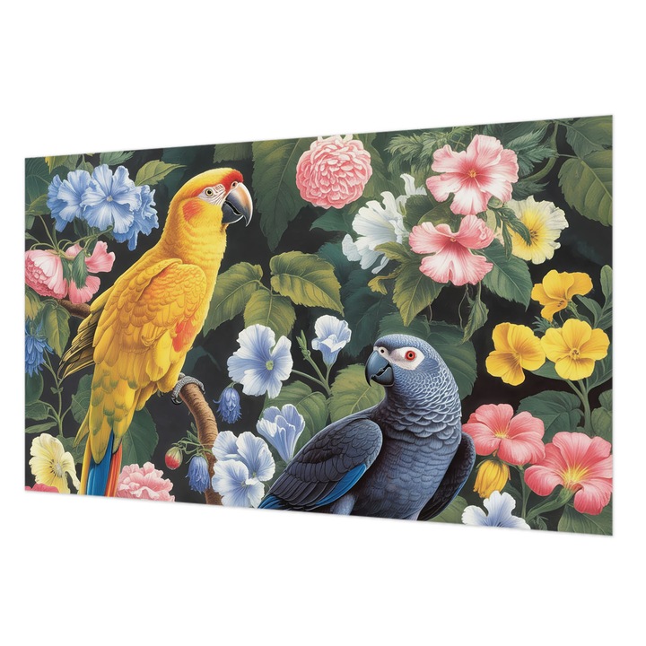 Fotótapéta Modern De Perete, Wallfluent, Pasari exotice, Galben, 416 x 254 cm, Decorativ, Pentru Dormitor, Bucatarie, 010100060100000284721