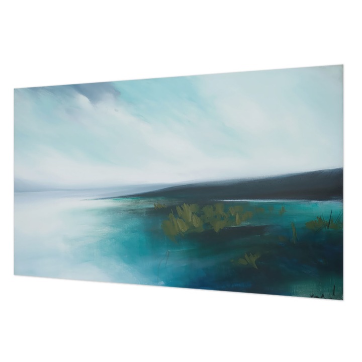 Tapet Vlies Pentru Perete, Wallfluent, Armonia Apei, Gri, 416 x 254 cm, Elegant, Pentru Birou, 010100060100000284761