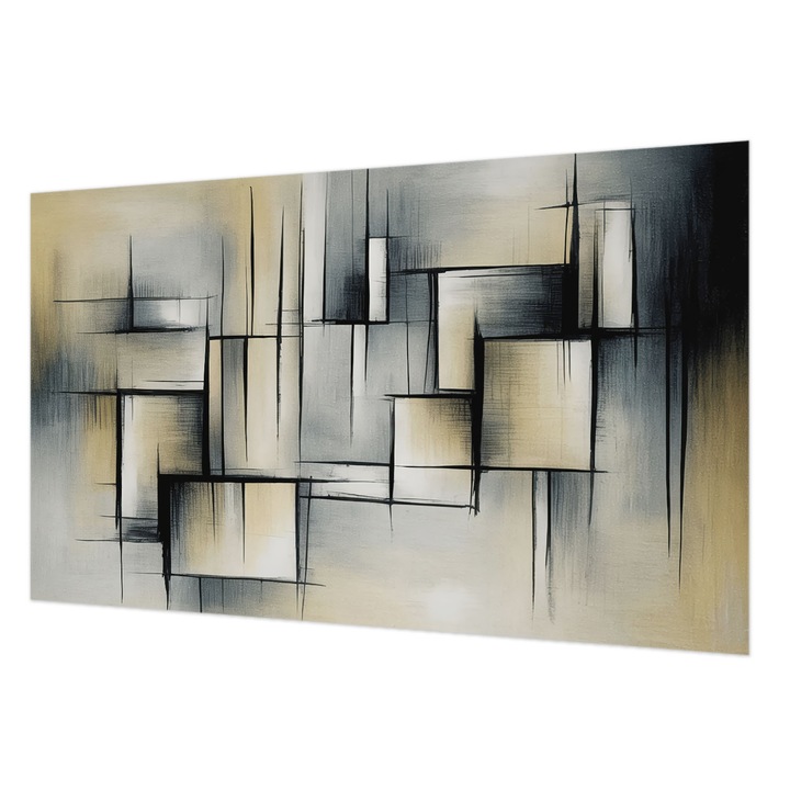 Modern Tapétatekercs De Perete, Wallfluent, Geometrie abstracta, Gri, 416 x 254 cm, Art Deco, Pentru Birou, 010100060100000284760