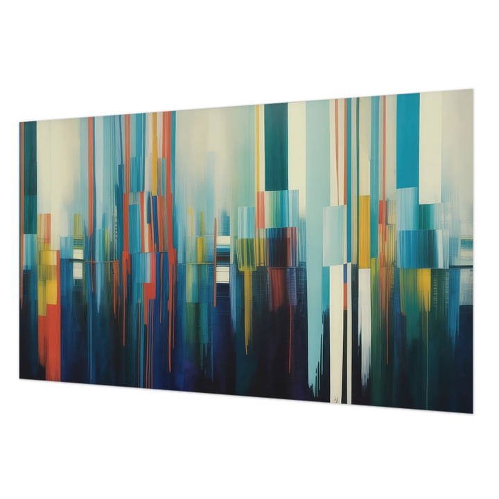 Tapet Vlies De Perete, Wallfluent, Dungi abstracte, Albastru, 416 x 254 cm, Decorativ, Pentru Uz Intern, 010100060100000284802