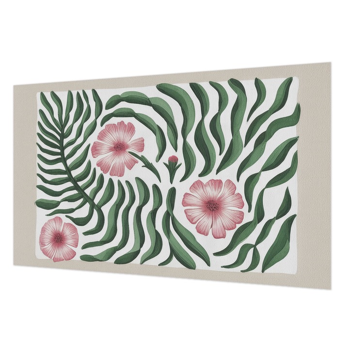 Rola Tapet Vlies De Perete, Wallfluent, Flori frunze, Verde, 416 x 254 cm, Elegant, Pentru Uz Intern, 010100060100000284810