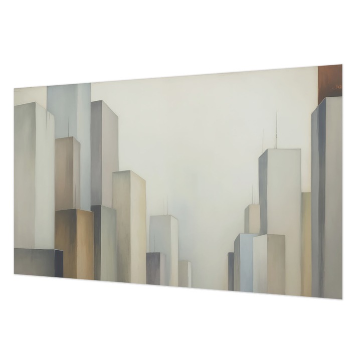 Vlies Fotótapéta De Perete, Wallfluent, Zgarie-nori ai orasului, Gri, 416 x 254 cm, Art Deco, Pentru Uz Intern, 010100060100000284829