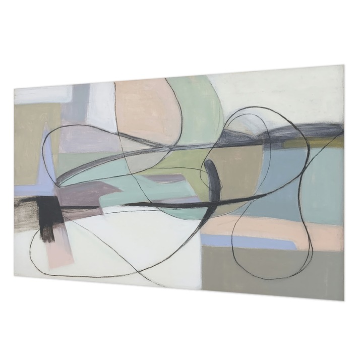 Fotótapéta Modern De Perete, Wallfluent, Linii pastelate, Gri, 416 x 254 cm, Decorativ, Pentru Uz Intern, 010100060100000284834