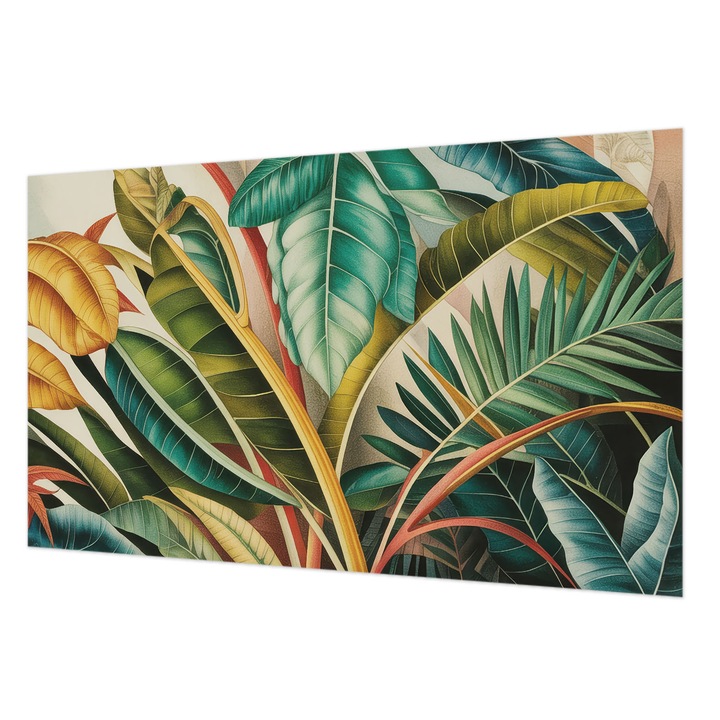 Fotótapéta Falra, Wallfluent, Frunze exotice, Verde, 416 x 254 cm, Art Deco, Pentru Uz Intern, 010100060100000284850