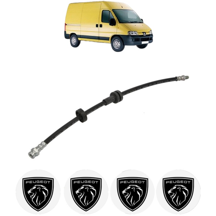 Furtun frana Fata Dreapta / Stanga PEUGEOT BOXER Van 2.2 HDi 120 120 CP din 2006 - 2016, 4x Stickere auto cu PEUGEOT