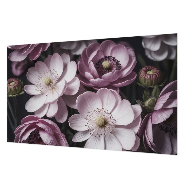 Tapet Vlies Pentru Perete, Wallfluent, Eleganta florala, Roz, 416 x 254 cm, Decorativ, Culoare Intensa, 010100060100000284870
