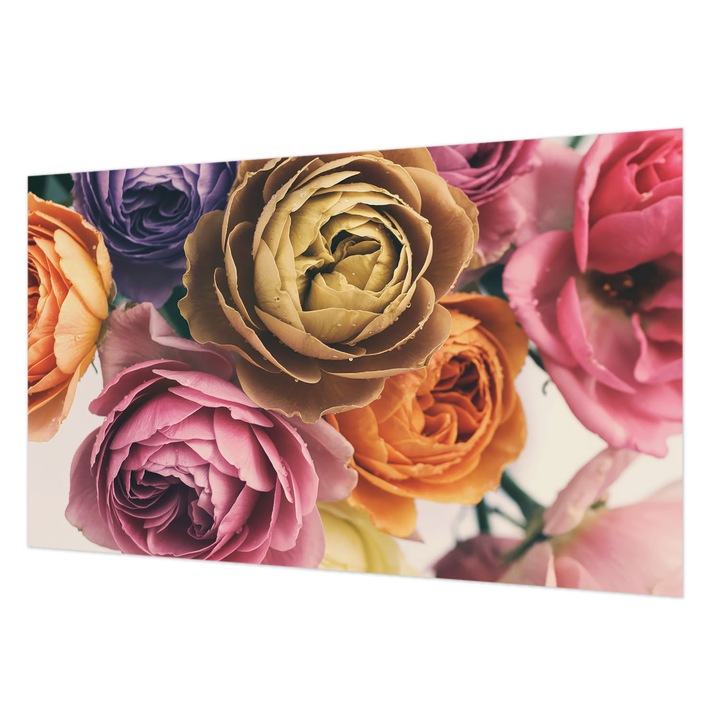Fotótapéta Falra, Wallfluent, Színes rózsák, Rózsaszín, 416 x 254 cm, Nem Szőtt, Fali Dekoráció, 010100060100000284878