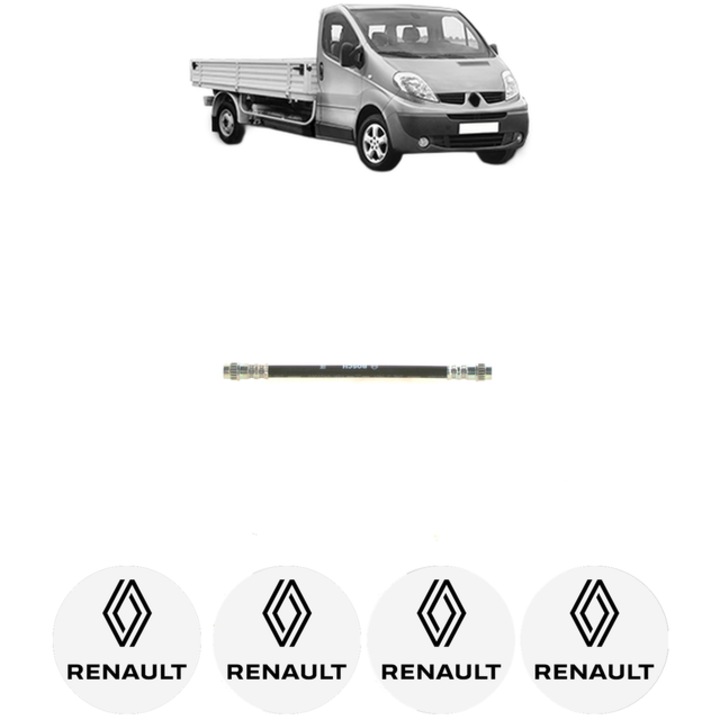 Furtun frana Spate Dreapta / Stanga RENAULT TRAFIC II Platform/Chassis (EL) 2.0 16V (EL0L) 117 CP din 2006, 4x Stickere auto cu RENAULT