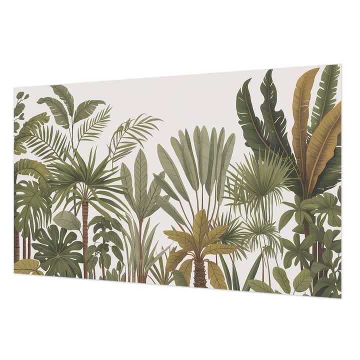 Vlies Fotótapéta De Perete, Wallfluent, Frunze exotice, Verde, 416 x 254 cm, Elegant, Usor De Instalat, 010100060100000284964