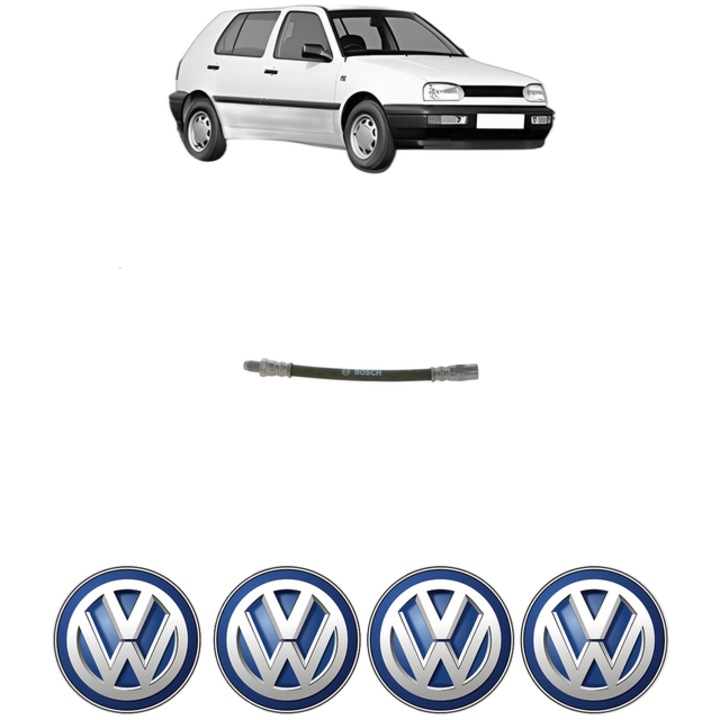 Furtun frana Spate Dreapta / Stanga Volkswagen GOLF III (1H1) 2.0 GTI 16V 150 CP din 1992 - 1997, 4x Stickere auto cu Volkswagen