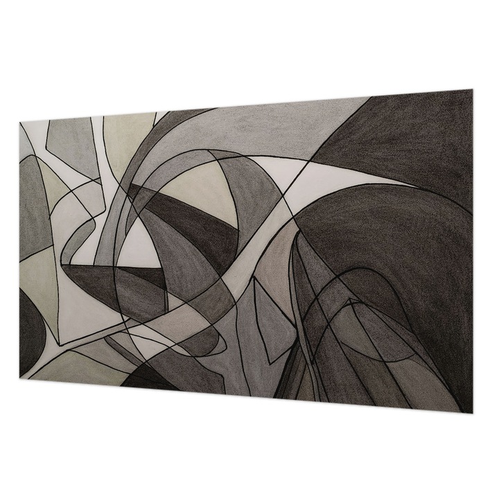 Fotótapéta De Perete, Wallfluent, Abstractie geometrica, Gri, 416 x 254 cm, Elegant, Adeziv Puternic, 010100060100000285038