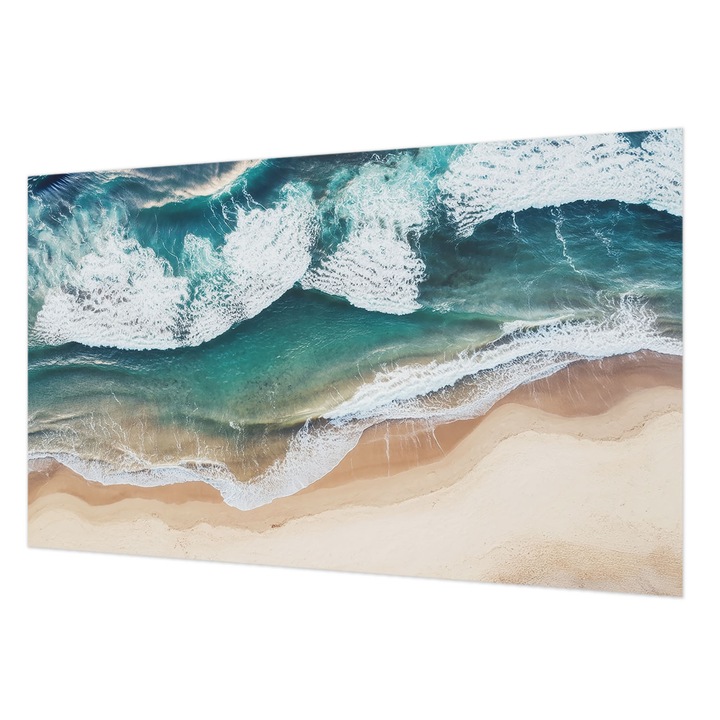 Fotótapéta Modern De Perete, Wallfluent, Valurile marii, Albastru, 416 x 254 cm, Decorativ, De Interior, 010100060100000285139