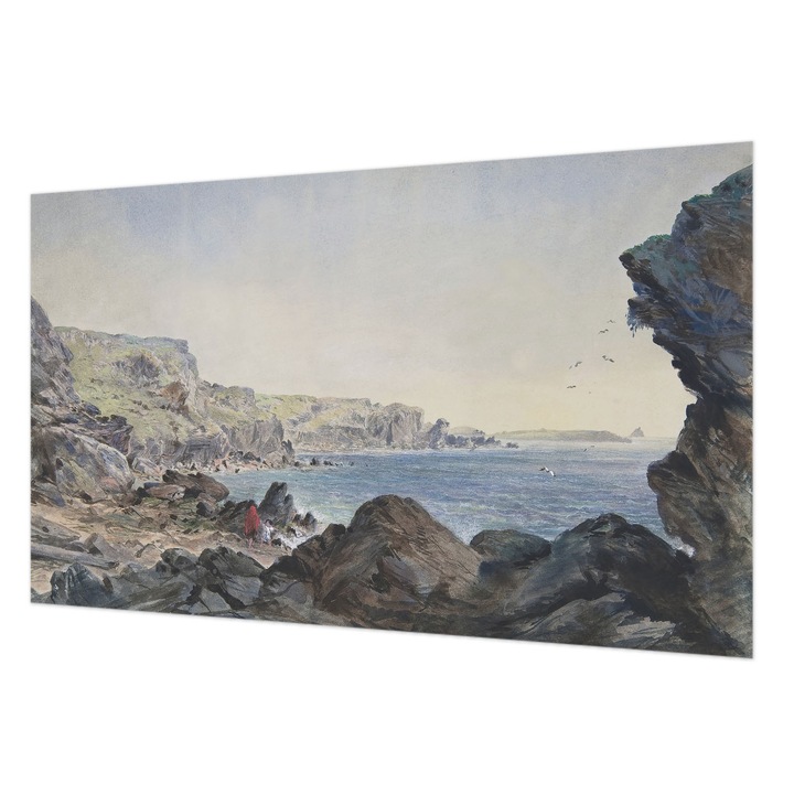 Fali Fotótapéta, Wallfluent, O coasta linistita, Gri, 416 x 254 cm, Elegant, Pentru Dormitor, Bucatarie, 010100060100000285202